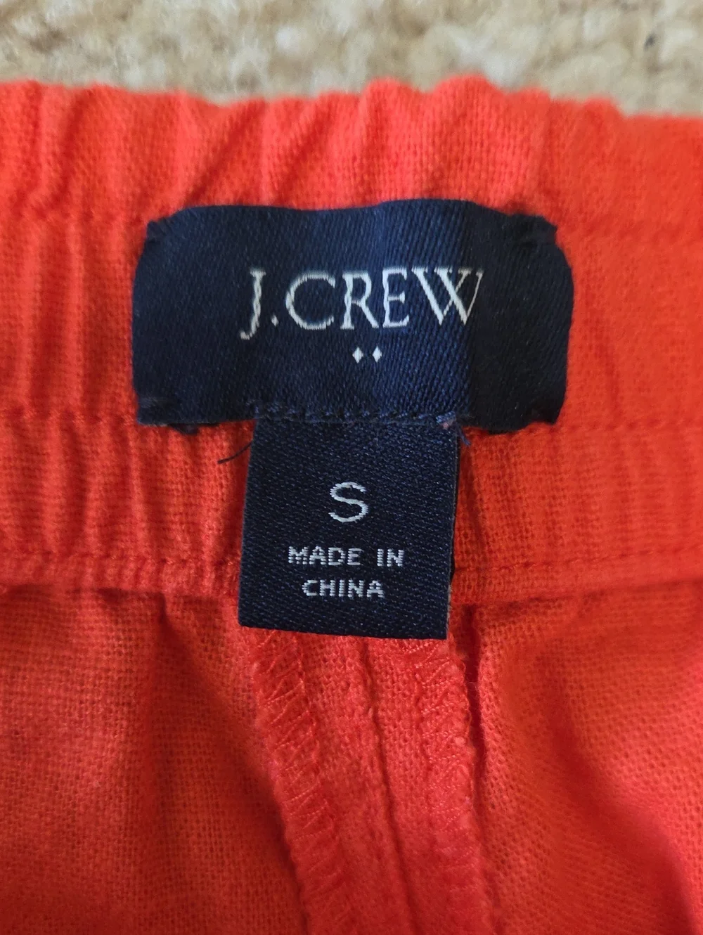 J. Crew Factory Orange Linen Blend Mid-Rise Shorts Size Small 2.5